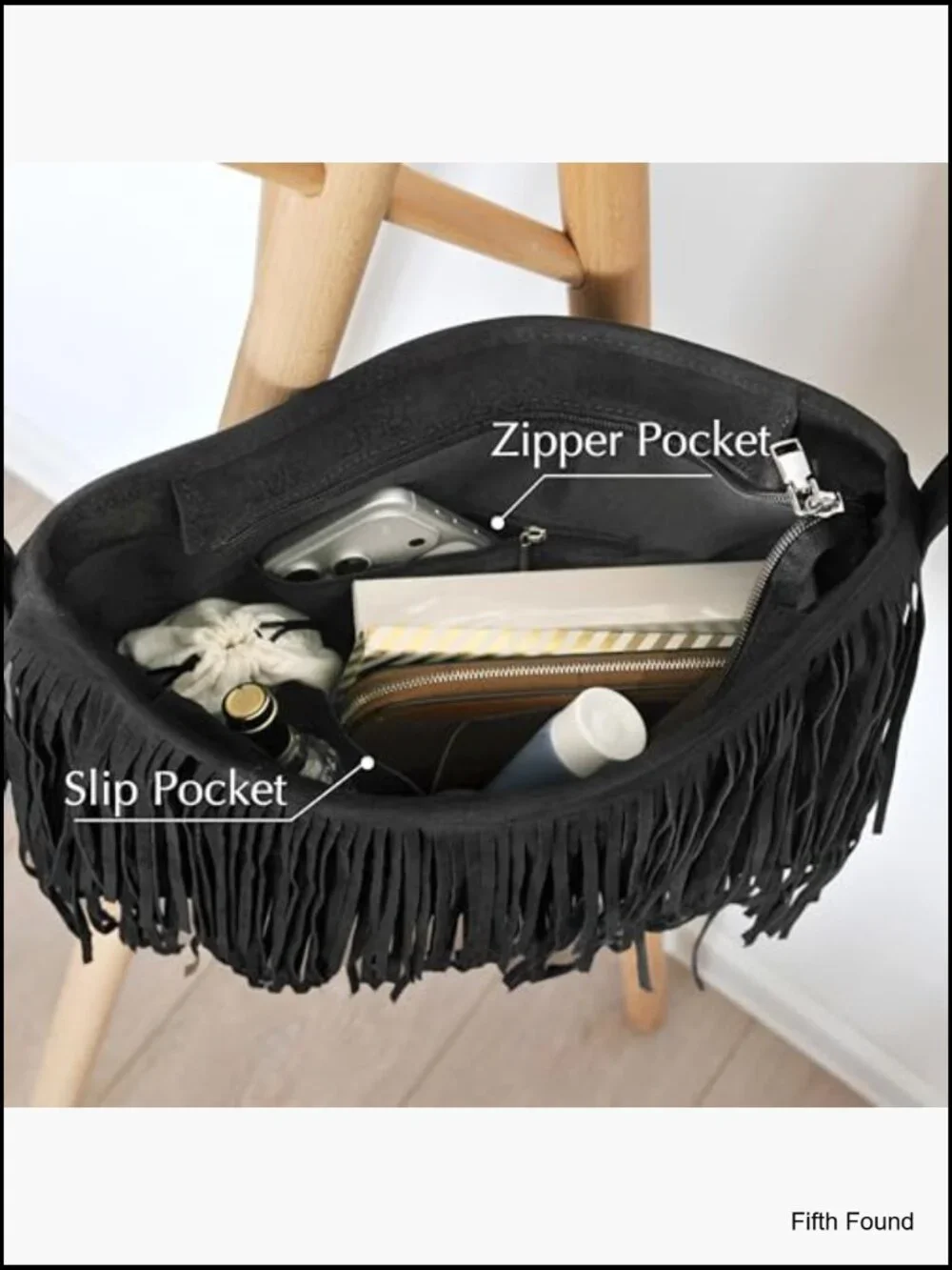 Faux Suede Leather Hobo Crossbody Sling Bag with Tassel